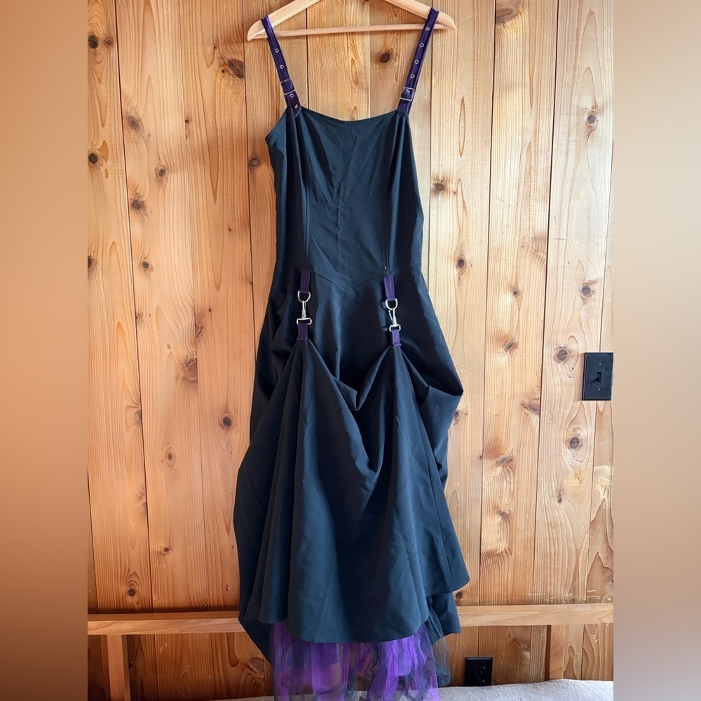 Lip Service Garter Hook Goth Ball Gown Dress L - Picture 9 of 13